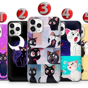 Cartoon Anime Cats Phone Case For iPhone 15 14 13 12 11 X XS SE Samsung S24 S23 S22 S21 S20 S10 Huawei Honor Xiaomi GooglePixel Sony OnePlus