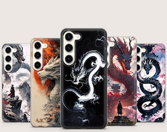 Funda para teléfono con diseño de dragón chino y estética china para Samsung Galaxy S26 Ultra S25 FE S24 Plus A12, A15, A17, A26, A34, A36, A53, A54. Fundas protectoras.
