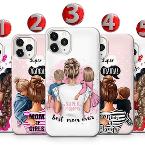 Mother Super Mom Phone Case For iPhone 16 15 14 13 12 11 X XS Samsung S25 S24 S23 S22 S21 S20 S10 GooglePixel 9 Pro XL 8 7 6