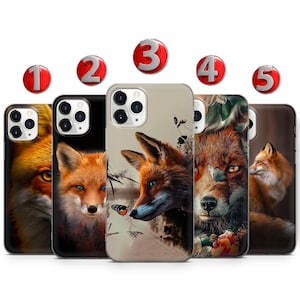 Custodia per telefono Orange Wild Fox per iPhone 16 15 14 13 12 11 X XS Samsung S25 S24 S23 S22 S21 S20 S10 GooglePixel 9 Pro XL 8 7 6