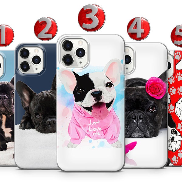 Französische Bulldogge Handyhülle für iPhone 15 14 13 12 11 X XS SE Samsung S24 S23 S22 S21 S20 S10