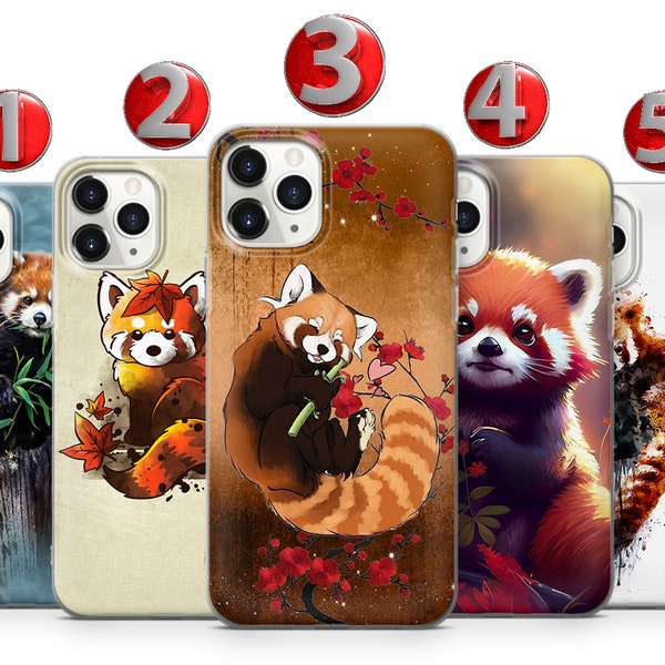 Roter Panda Bär Handytasche für iPhone 15 14 13 12 11 X XS SE Samsung S24 S23 S22 S21 S20 S10 Huawei Ehre Huawei Google Pixel Sony Oppo