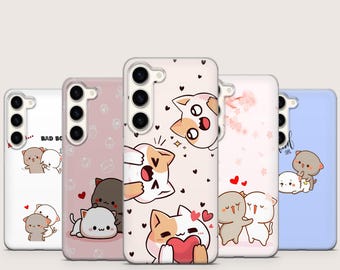 Funda para teléfono con diseño de gato kawaii para Samsung Galaxy S26 Ultra S25 FE S24 Plus A12, A15, A17, A26, A34, A36, A53, A54, Fundas protectoras