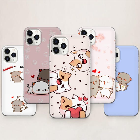 Anime Cat Phone Case Cute Kawaii For iPhone 17 ProMax 16 E 15 Pro 14 13 Mini 12 11 X Pixel 10ProXL 9 Pro 8A Cover Cases