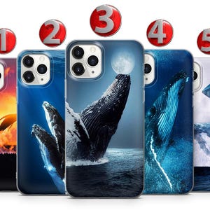 Ocean Whale Phone Case: Sea Life Art, Silicone or Hard Plastic