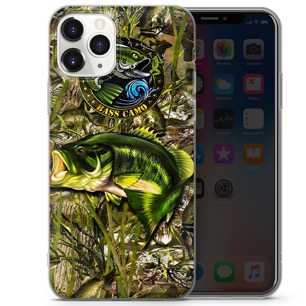Bass Fish Out of Water Fishing Phone Case For iPhone 14 13 12 Samsung s23  Google 
