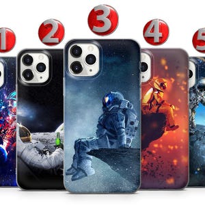 Space Astronaut Phone Case: Silicone, Hard Plastic, Hybrid