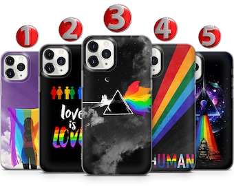 Étui pour iphone de téléphone avec droits de fierté LGBT 15 14 13 12 11 X XS SE Samsung S24 S23 S22 S21 S20 S10 Huawei Honor Xiaomi GooglePixel Sony OnePlus