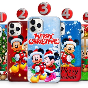 Custodia per telefono con topo natalizio per iPhone 16 15 14 13 12 11 X XS Samsung S25 S24 S23 S22 S21 S20 S10 GooglePixel 9 Pro XL 8 7 6