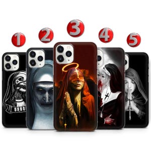 Nun Phone Case Horror Phone Case For iPhone 16 15 14 13 12 11 X XS Samsung S25 S24 S23 S22 S21 S20 S10 GooglePixel 9 Pro XL 8 7 6