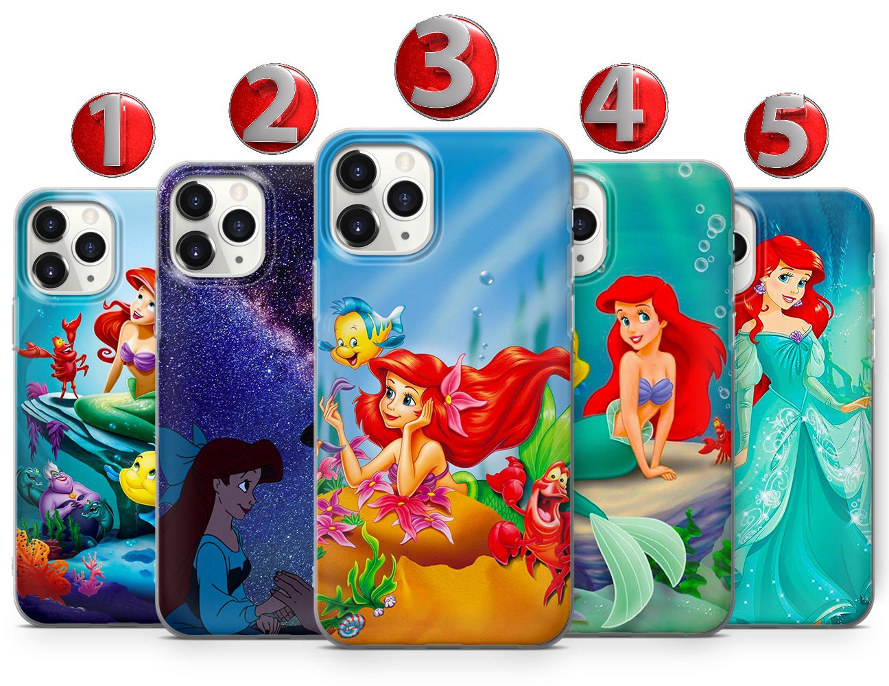 Capa para iPhone 13 Pro Max Oficial da Disney Ariel e Sebastião Com  Bolhinhas de Ar 