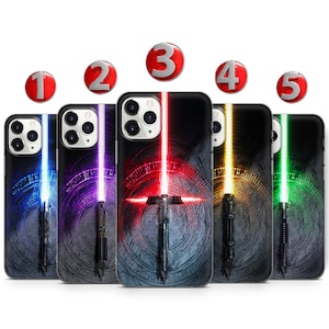 Glow-In-The-Dark Lightsaber Phone Case: Jedi & Sith Star Wars Design