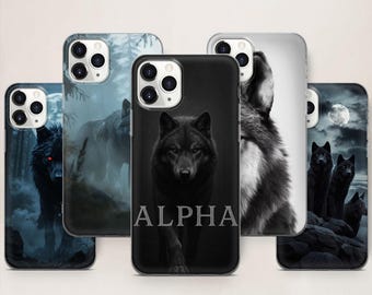 Funda para teléfono Alpha Wolf con estética de vida salvaje para iPhone 17 ProMax 16 E 15 Pro 14 13 Mini 12 11 X Pixel 10ProXL 9 Pro 8A.