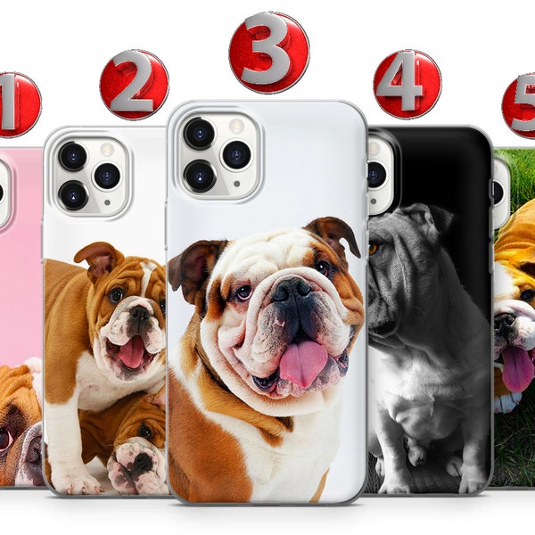 Coque de téléphone Bulldog pour iPhone 15 14 13 12 11 X XS SE Samsung S24 S23 S22 S21 S20 S10 Huawei Honor Xiaomi GooglePixel Sony Oppo OnePlus