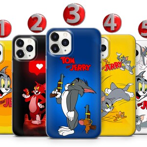 Custodia per telefono Cat Vs Mouse per iPhone 16 15 14 13 12 11 X XS Samsung S25 S24 S23 S22 S21 S20 S10 GooglePixel 9 Pro XL 8 7 6