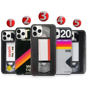 Custodia per telefono con videocassetta VHS retrò per iPhone 16 15 14 13 12 11 X XS Samsung S25 S24 S23 S22 S21 S20 S10 GooglePixel 9 Pro XL 8 7 6