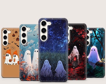 Ghost Phone Case Spooky Halloween Aesthetic For Samsung Galaxy S26 Ultra S25 FE S24 Plus A12, A15, A17, A26, A34, A36, A53, A54, Cover Cases