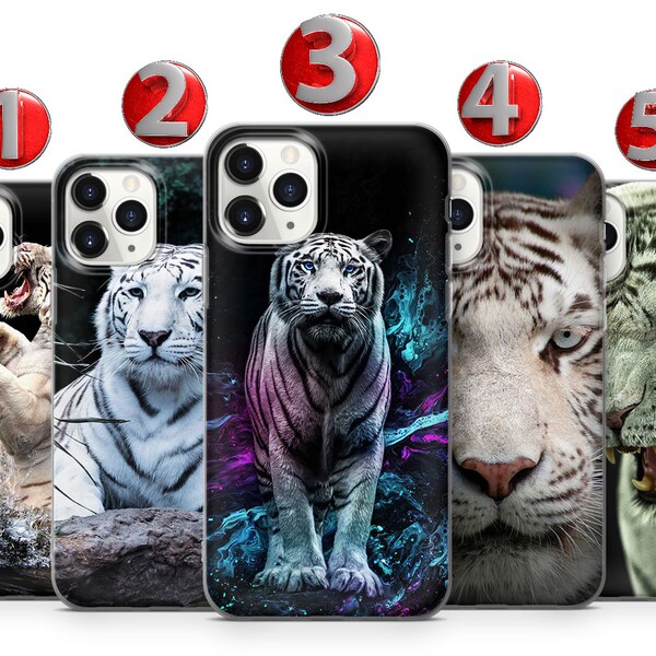 White Tiger Phone Case Etsy