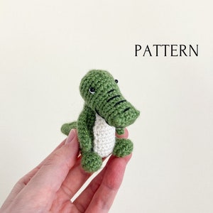 Amigurumi crocodile toy pattern, crochet alligator pattern, crochet tutorial, mini crocodile, safari amigurumi, jungle animal image 1