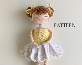 Amigurumi daisy doll pattern, amigurumi doll, stuffed doll pattern, crochet doll pattern, soft doll, easy amigurumi pattern