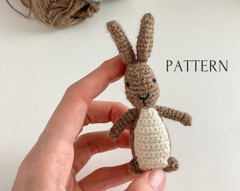Bunny amigurumi pattern, crochet rabbit pattern, crochet tutorial, toys for dolls, mini crochet toy, soft bunny amigurumi