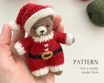 crochet pattern bear Christmas outfit, VIDEO tutorials, Christmas gift idea, amigurumi crochet, crochet toy, tutorial in PDF, easy to follow