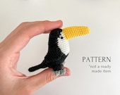 Amigurumi toucan bird crochet pattern, mini toucan pattern, crochet tutorial, toys for dolls, jungle animals