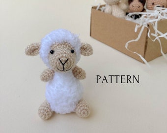 Sheep lamb crochet toy pattern, amigurumi mini sheep pattern, crochet tutorial, toys for dolls, tiny lamb, farm amigurumi