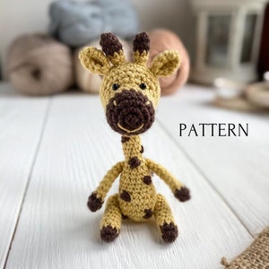 Giraffe crochet toy pattern, amigurumi mini giraffe pattern, crochet tutorial, toys for dolls, tiny giraffe
