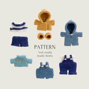crochet pattern all autumn outfits for little toys of MiniCrochetZoo, amigurumi pattern in PDF plus video, easy to follow pattern image 1