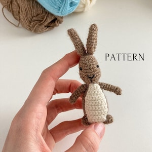 Bunny amigurumi pattern, crochet rabbit pattern, crochet tutorial, toys for dolls, mini crochet toy, soft bunny amigurumi