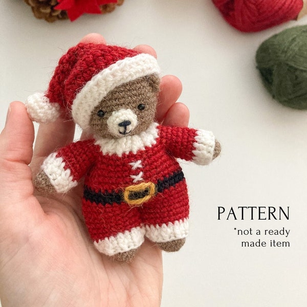 crochet pattern bear Christmas outfit, VIDEO tutorials, Christmas gift idea, amigurumi crochet, crochet toy, tutorial in PDF, easy to follow