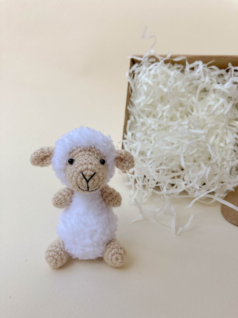 Sheep lamb crochet toy pattern, amigurumi mini sheep pattern, crochet tutorial, toys for dolls, tiny lamb, farm amigurumi image 4
