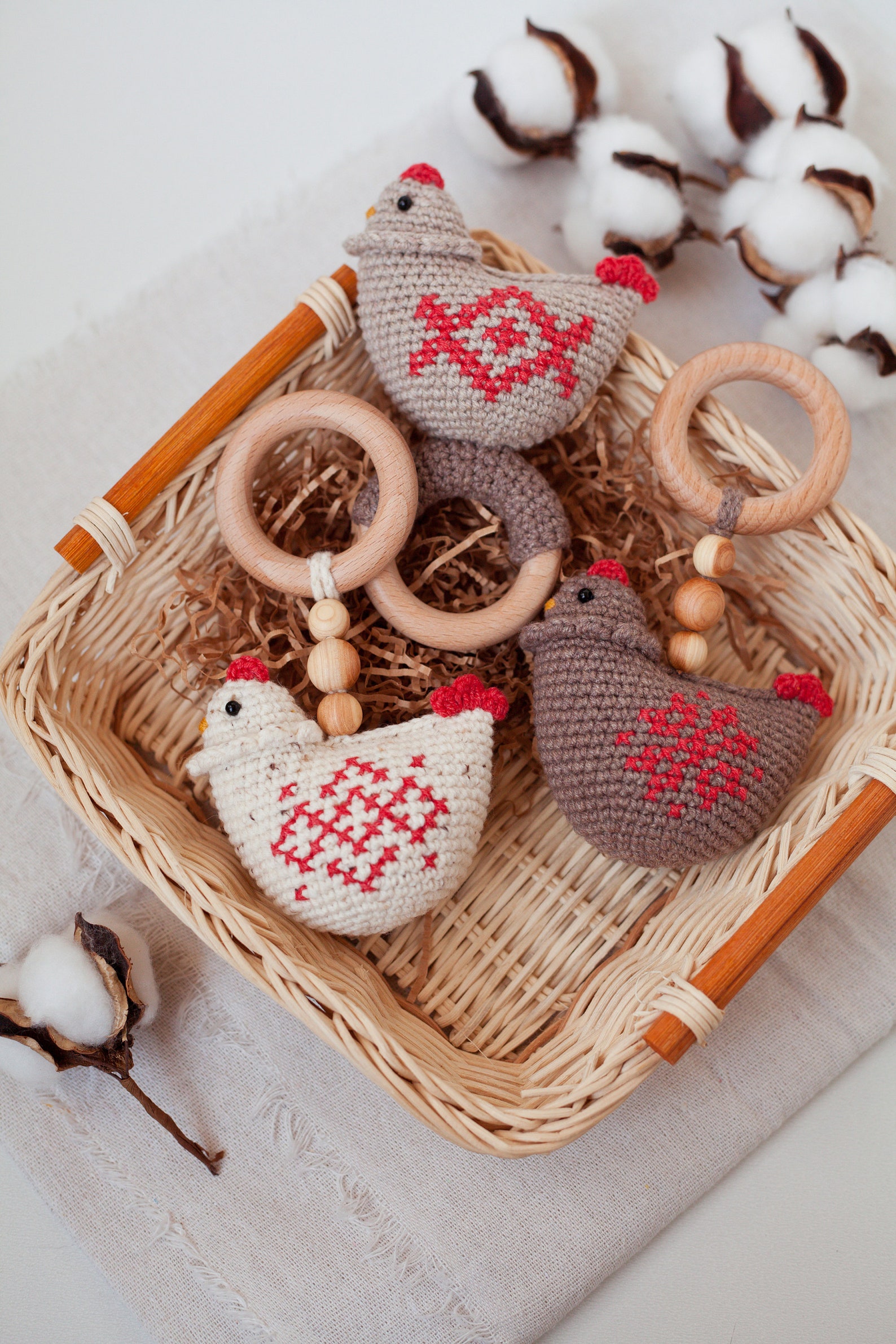 Chicken Baby Rattle Crochet Pattern PDF, Slavic Heritage Embroidery Toy ...