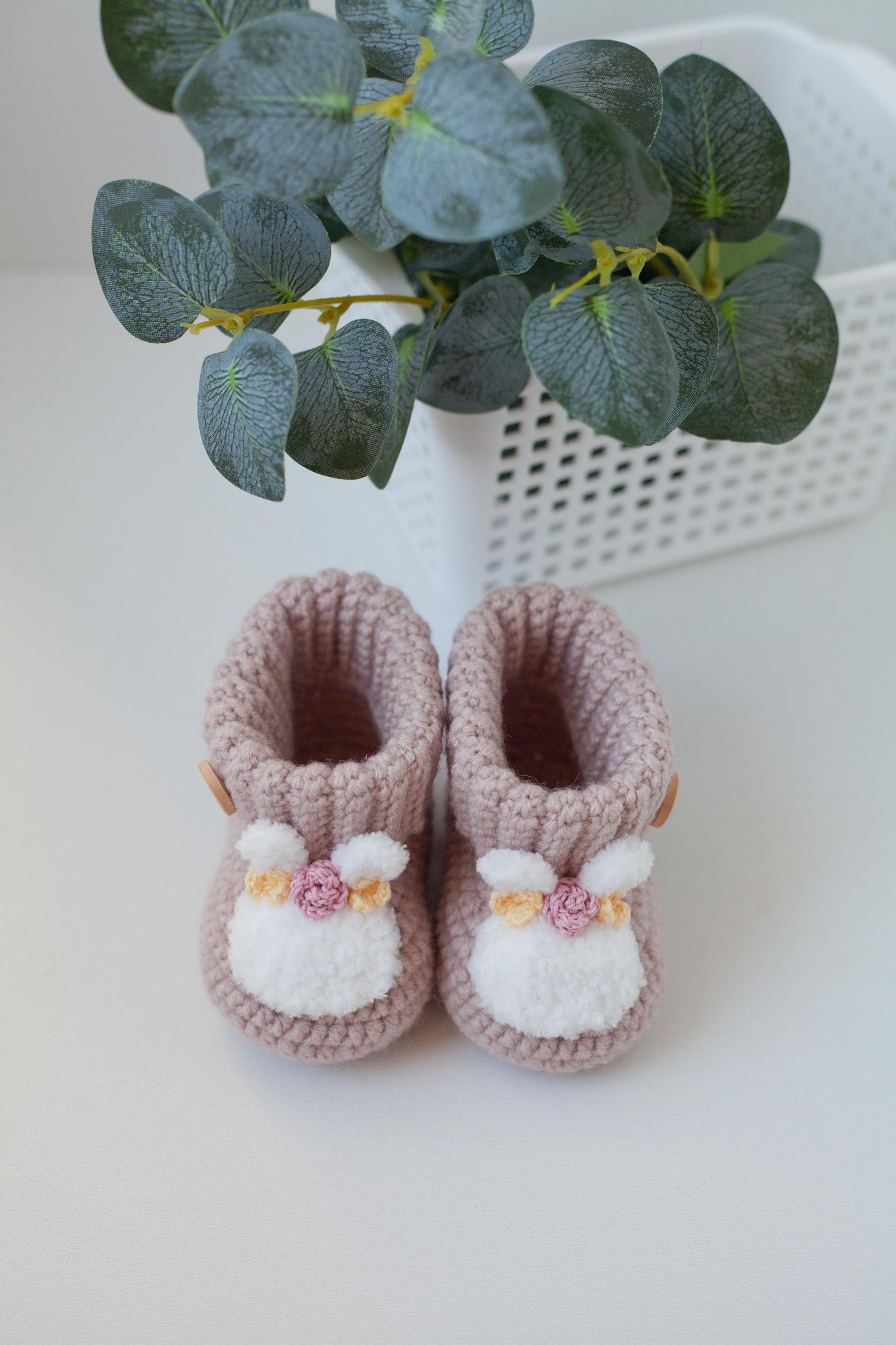 Bunny Baby Booties Crochet Pattern 0-12 Months, Newborn Boy Girl Shoes ...