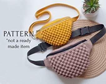 Fanny Pack Crochet Pattern PDF, Waist \ Hip \ Shoulder \ Crossbody \ Belt Bag DIY Tutorial, Summer Woman Banana \ Sling \ Bum Bag