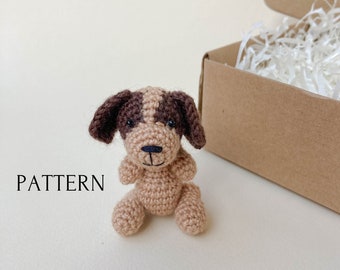 Puppy dog crochet toy pattern, amigurumi mini dog pattern, crochet tutorial, toys for dolls, tiny puppy dog, farm amigurumi