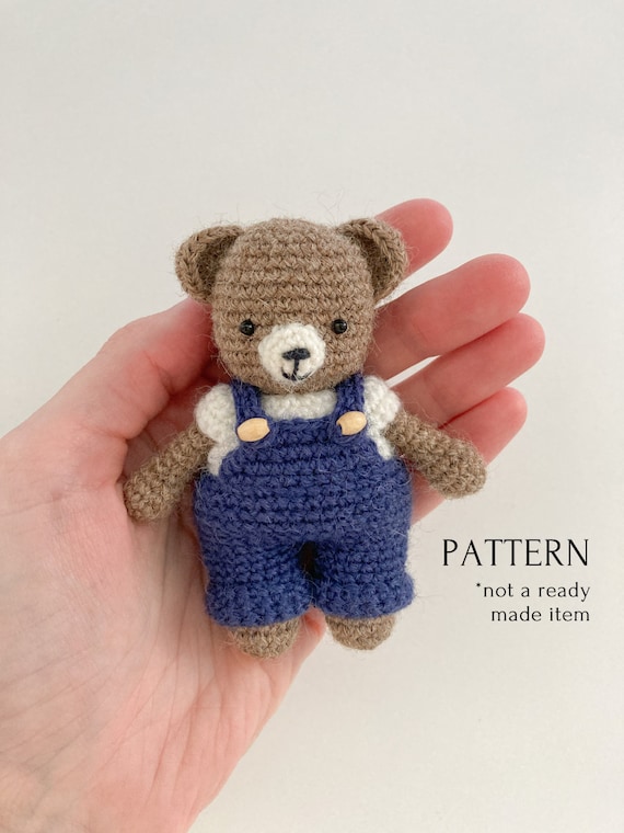 crochet pattern bear in overalls, VIDEO, amigurumi crochet Paddington, crochet toy, overalls, tutorial in PDF, easy to follow