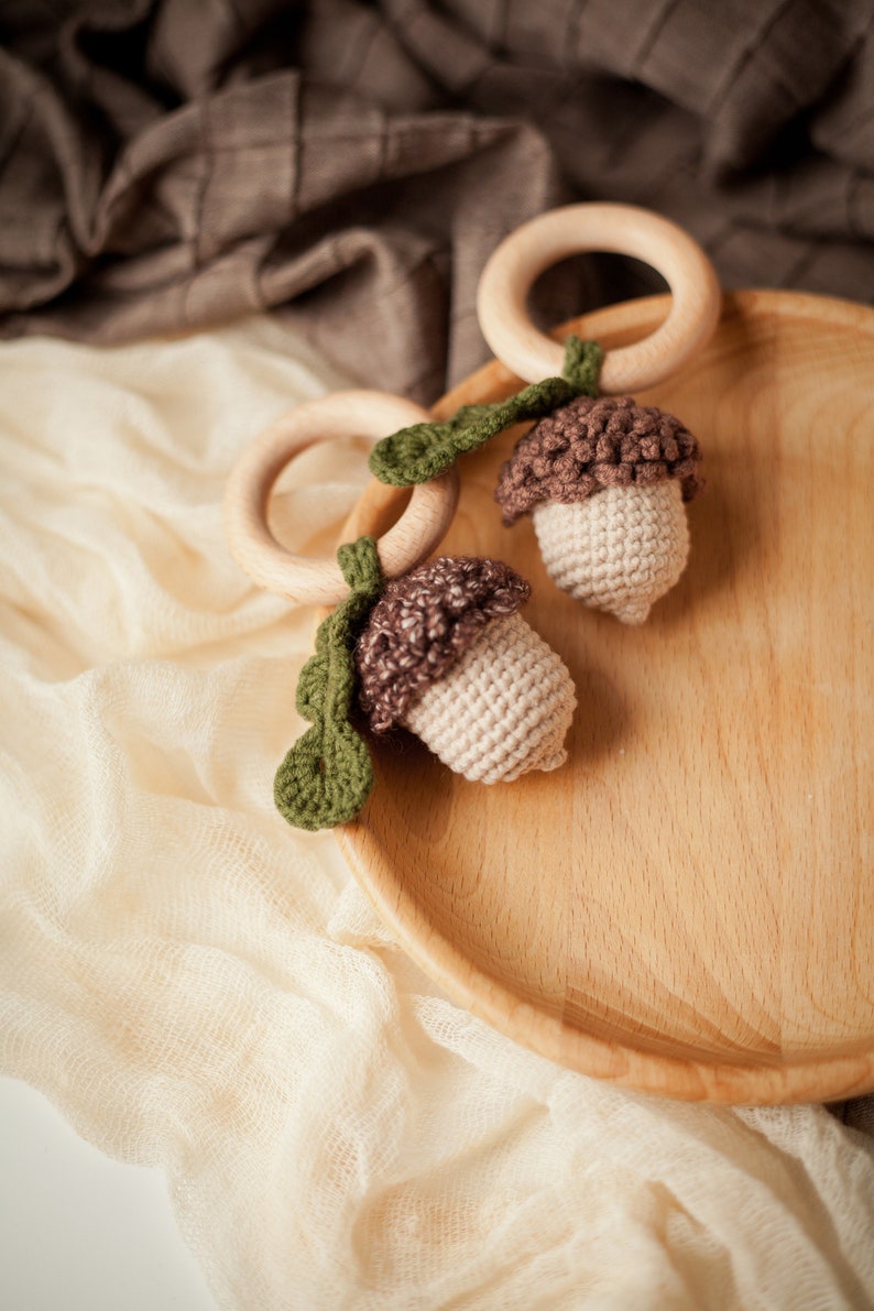 Bab Fall Rattle Acorn Baby Rattle PDF Crochet Pattern, Woodland Forest Toy for Newborn ...