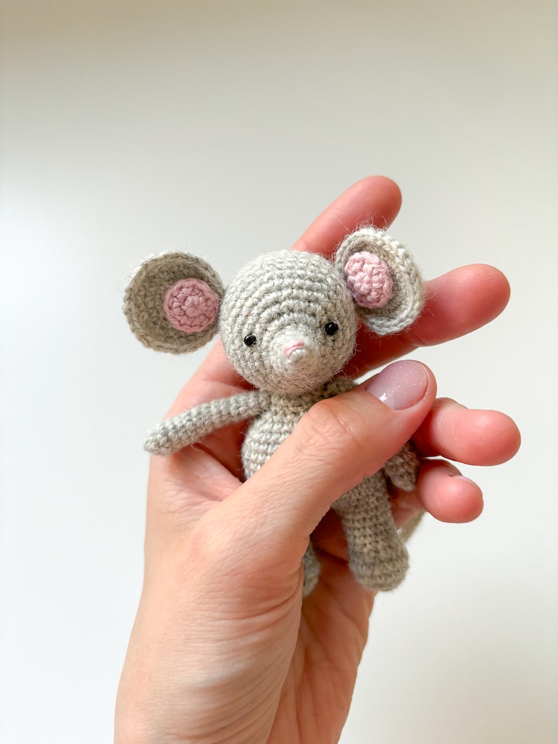 Virkmönster för liten mus, virkat amigurumi-musmönster, virkhandledning, lättförståelig amigurumi bild 4