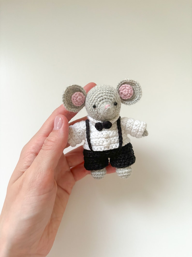 Virkmönster för liten mus, virkat amigurumi-musmönster, virkhandledning, lättförståelig amigurumi bild 10
