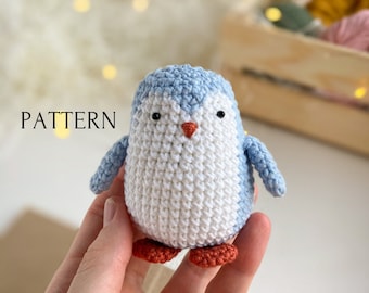 Little penguin crochet pattern, amigurumi mini pengiun, PDF crochet tutorial, instant download