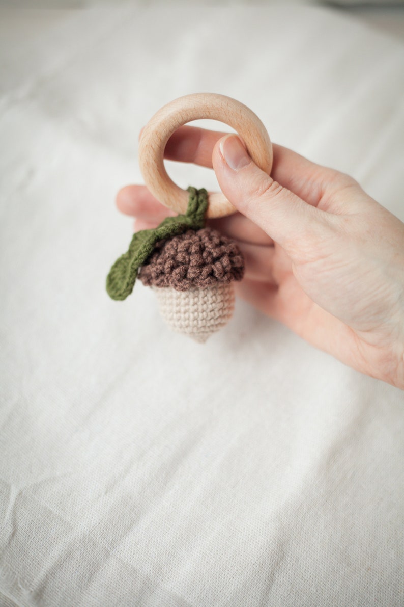Bab Fall Rattle Acorn Baby Rattle PDF Crochet Pattern, Woodland Forest Toy for Newborn ...