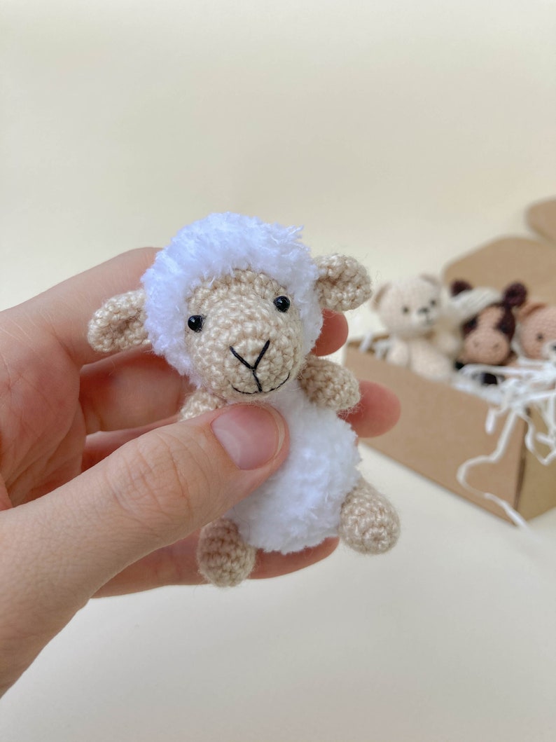 Sheep lamb crochet toy pattern, amigurumi mini sheep pattern, crochet tutorial, toys for dolls, tiny lamb, farm amigurumi image 7