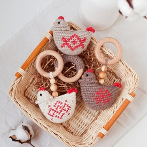 Chicken Baby Rattle Crochet Pattern PDF, Slavic Heritage Embroidery Toy ...