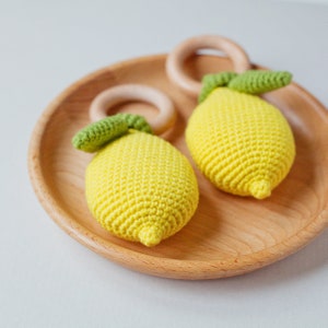 Lemon Baby Rattle PDF Crochet Pattern, Tropical Baby Teether DIY Instruction, Playful Food Fruit Toy Instant Download Digital Tutorial image 8