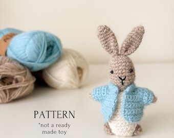 Amigurumi-patroon Peter Rabbit - VOLLEDIGE VIDEO TUTORIAL, gehaakt konijntjespatroon, gehaakte tutorial, speelgoed voor poppen, paashaas