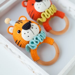 Tiger Baby Rattle Crochet Pattern, Chinese New Year Symbol, Gift for ...