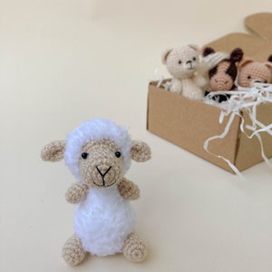 Sheep lamb crochet toy pattern, amigurumi mini sheep pattern, crochet tutorial, toys for dolls, tiny lamb, farm amigurumi image 8