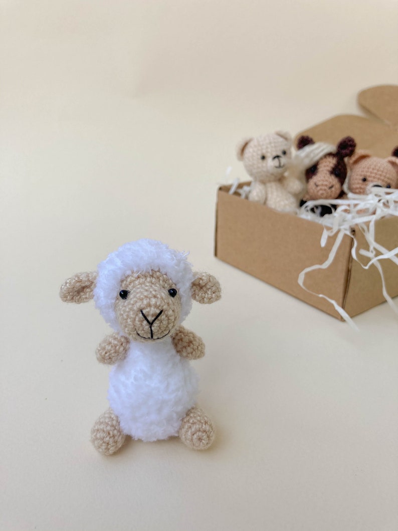 Sheep lamb crochet toy pattern, amigurumi mini sheep pattern, crochet tutorial, toys for dolls, tiny lamb, farm amigurumi image 8